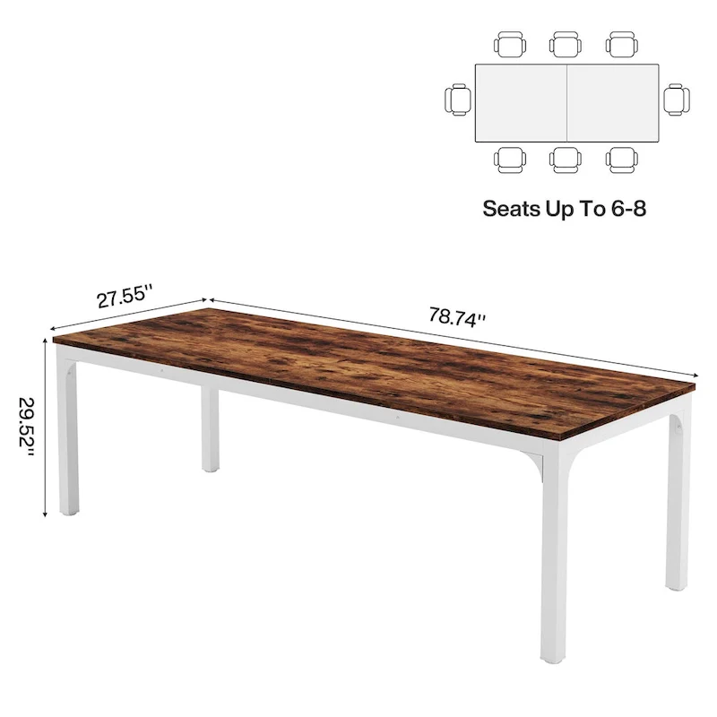 78.7 Inches Extra Long Computer Desk 2 Person Desk