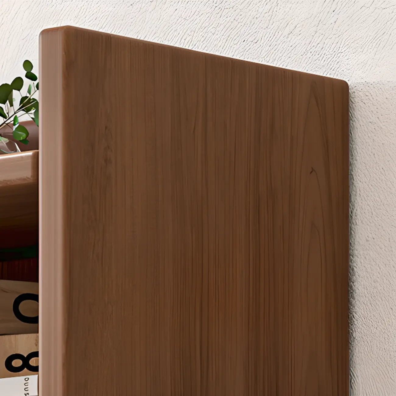 Rectangular Classic Nut-Brown Premium Wood 7-Shelf Bookcase