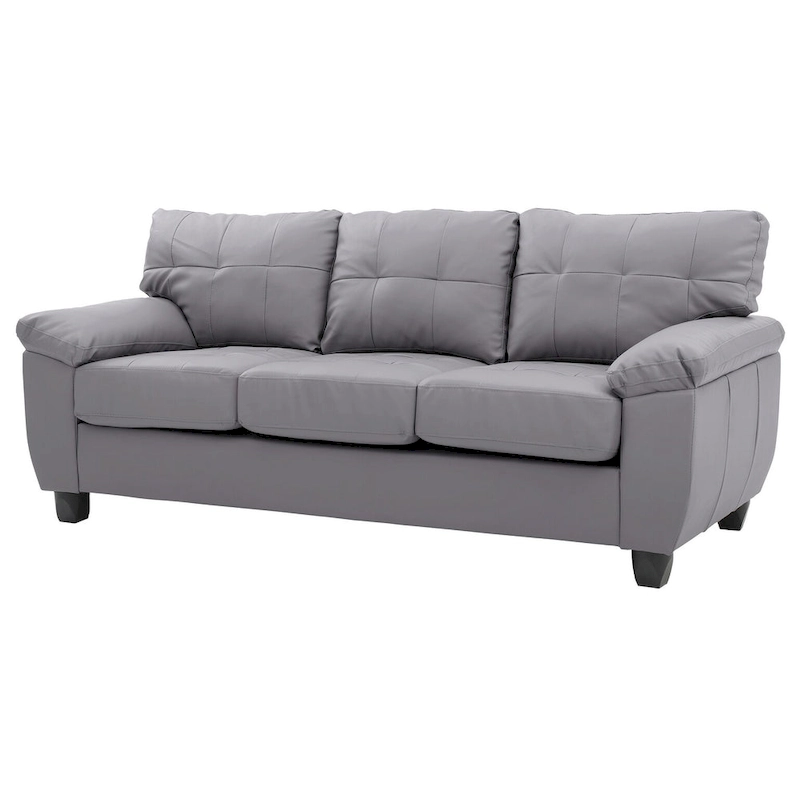 Gallant 78 in. W Flared Arm Faux Leather Straight Sofa - 33L x 78W x 35H