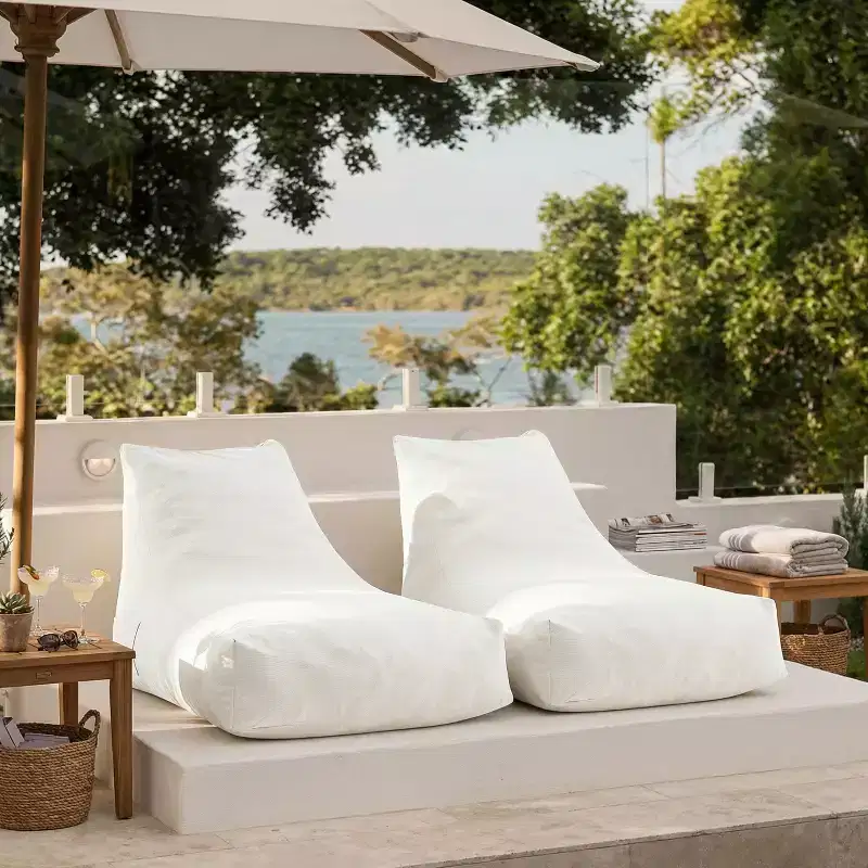 Christopher Knight Home Ramona Modern Patio Olefin Bean Bag Chairs (Set of 2)