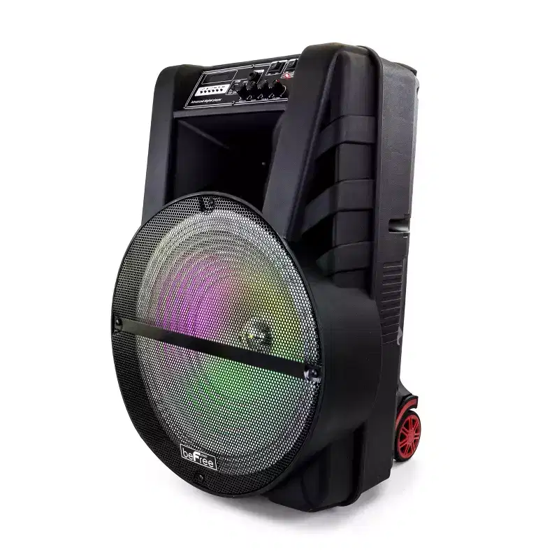 beFree Sound 15 Inch Bluetooth Portable Rechargeable Party Speaker with LED Lights