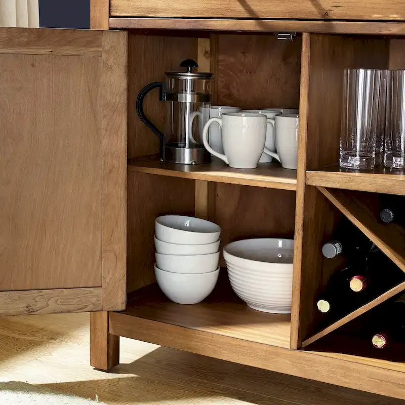 Crosley Roots Natural Finish Buffet - 52  W x 18  D x 36  H