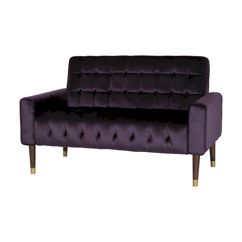 Harnett Tufted Velvet Tapered Leg Loveseat by Christopher Knight Home