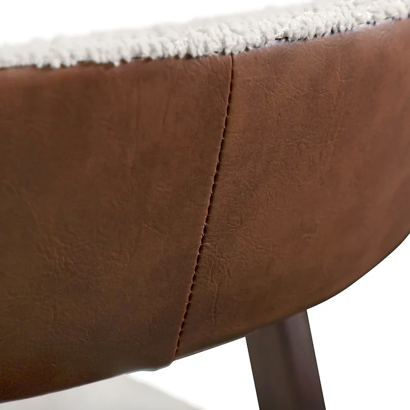 Furniture of America Shaw Mid-century Boucle Wood Dining Chairs (Set of 2)