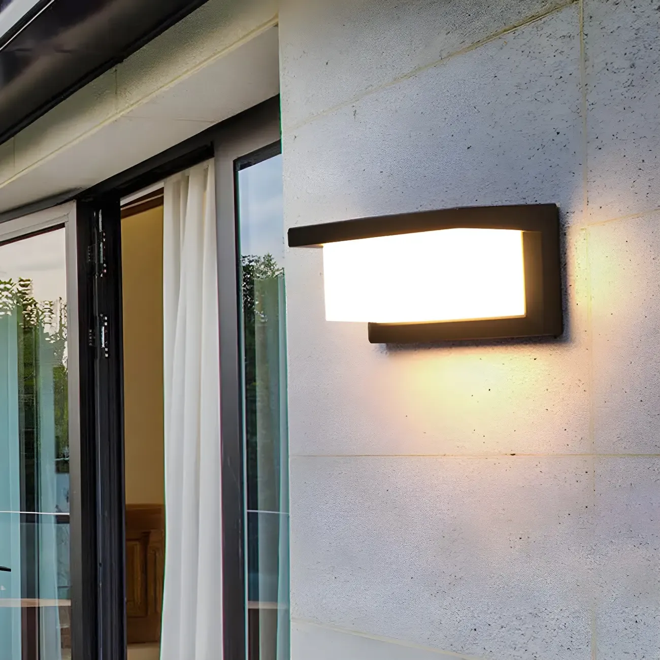 Modern Metal Black Rectangular LED Wall Light for Outdoor