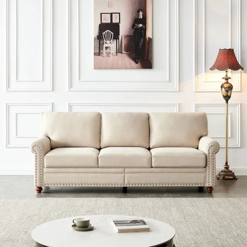 Linen Fabric Upholstery Sofa With Storage