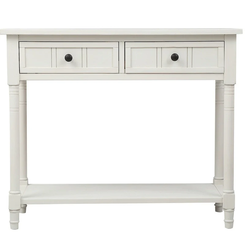 Console Table with Two Drawers and Bottom Shelf