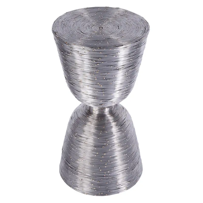 Wire-Wrapped Drum End Table