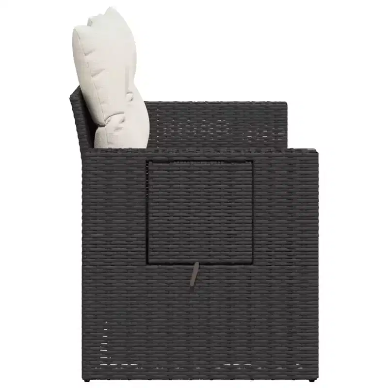 vidaXL Garden Sofa Black, Cream White
