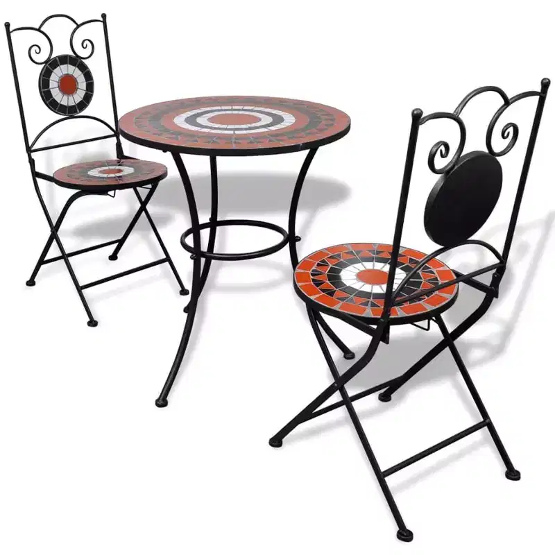 vidaXL Mosaic Bistro Set Terracotta and