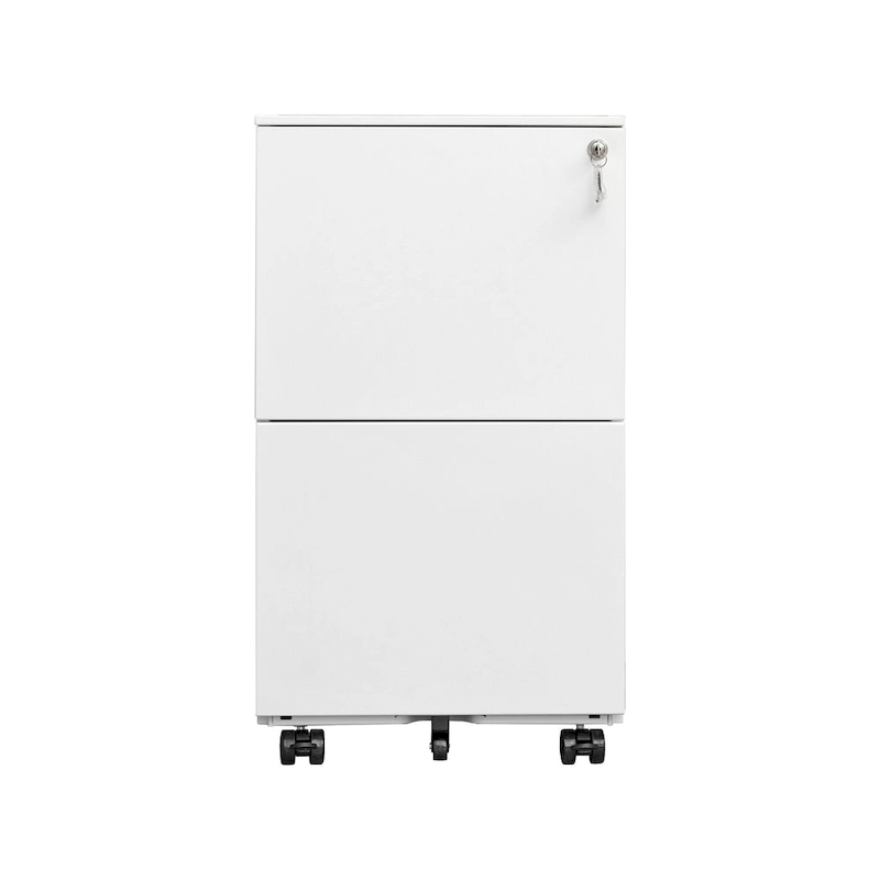 2 Drawer Steel Mobile Filing Cabinet with Lock and Anti-tilt Wheels