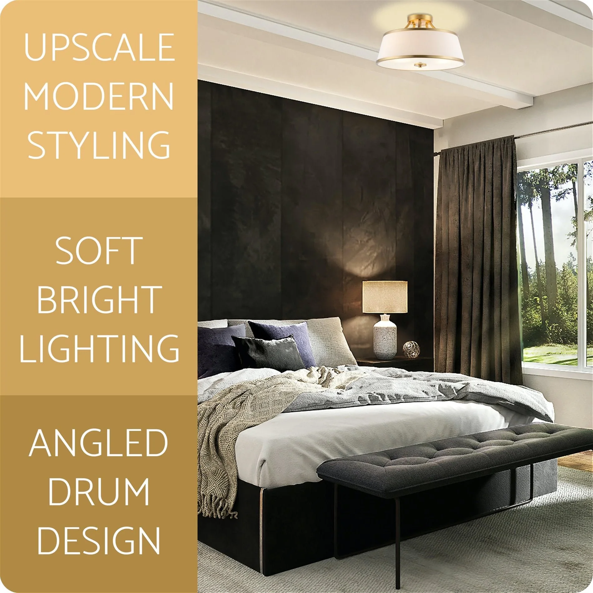 Zoey 18 Modern 3-Light Semi-Flush Mount Ceiling Light