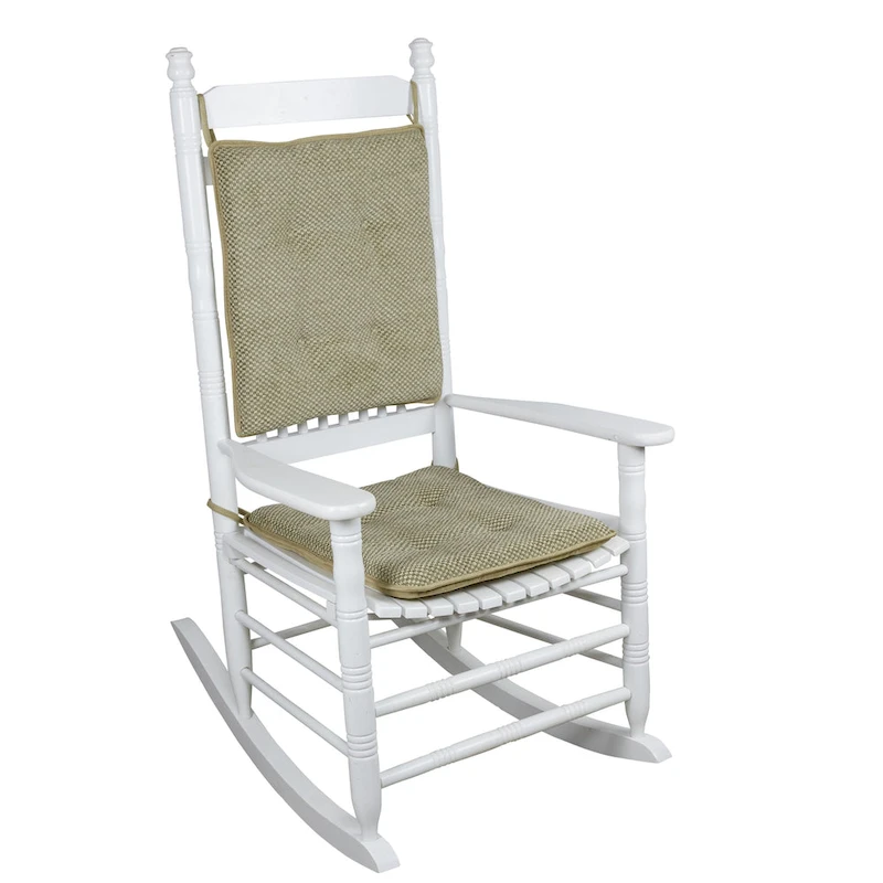 Reversible Chenille Rocking Chair Cushion Set