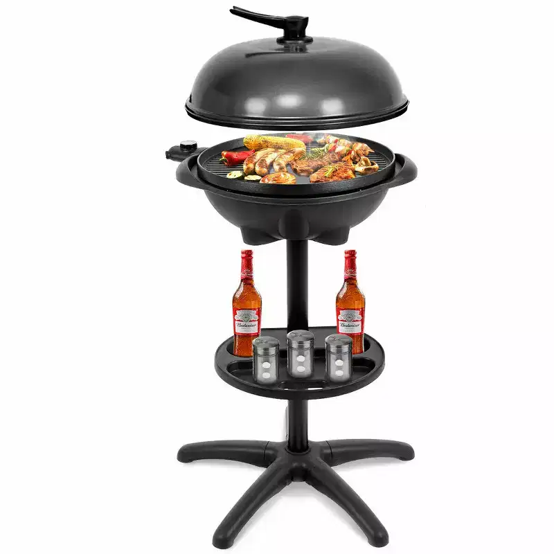 Costway Electric BBQ Grill 1350W Non-stick 4 Temperature Setting Outdoor Garden Camping Red/Black