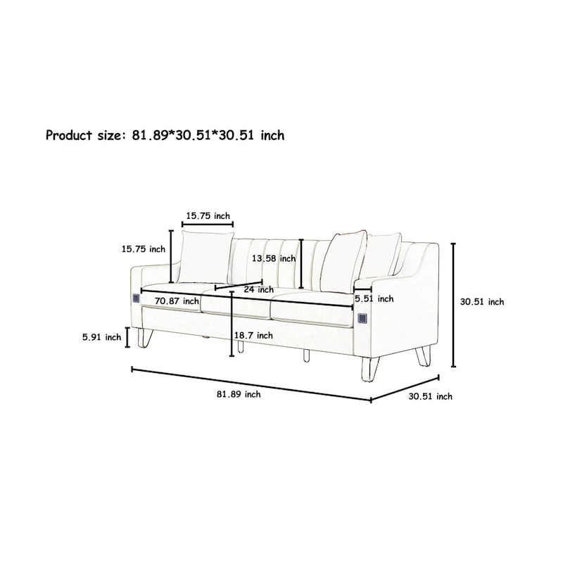 Luxury pink Velvet Sofa with Gold Accents - Modern 3-Seat Couch with Plush Cushions