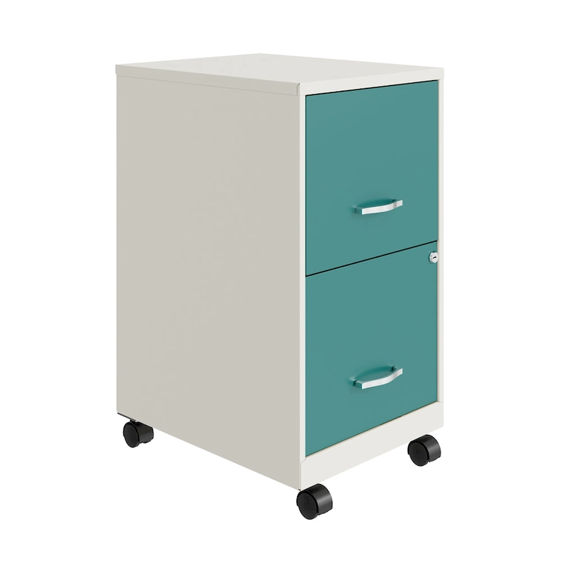 Space Solutions Pearl White 2-drawer Mobile File Cabinet