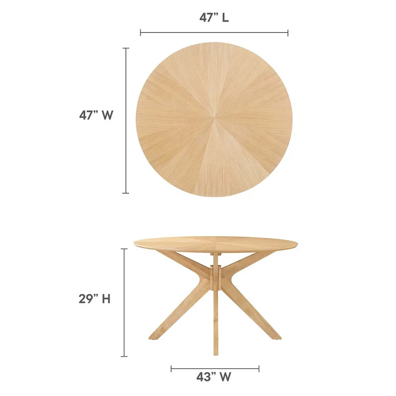 Crossroads 47  Round Wood Dining Table