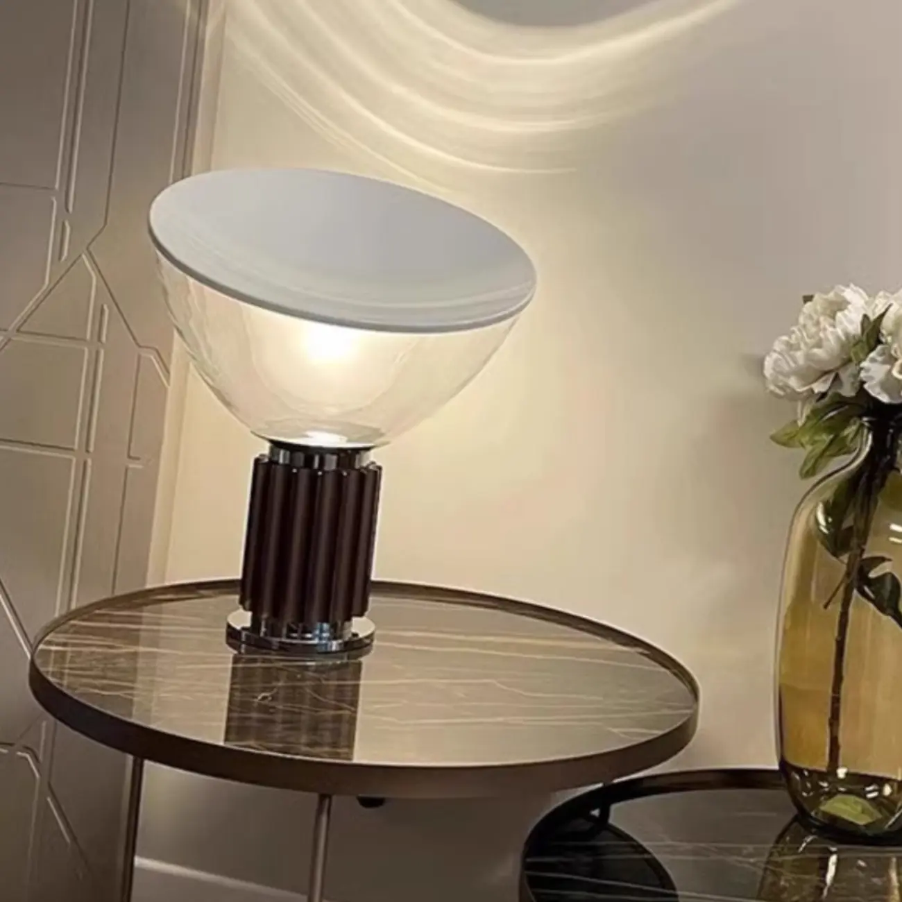Modern Glass Dome Table Lamp with LED Options