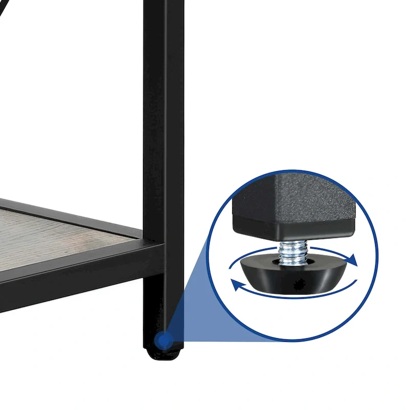 Moasis Industrial 2-Tier Round Coffee Table with Shelf