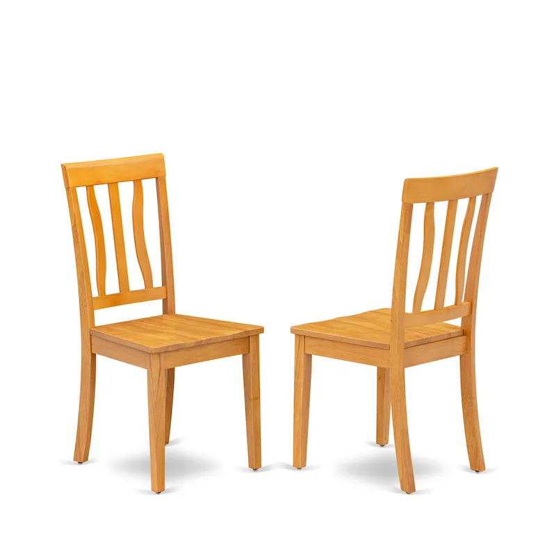 East West Furniture 3 Piece Kitchen Table Set- A Round Dining Room Table and 2 Kitchen Chairs, 36x36 Inch, Oak (Seat Options)