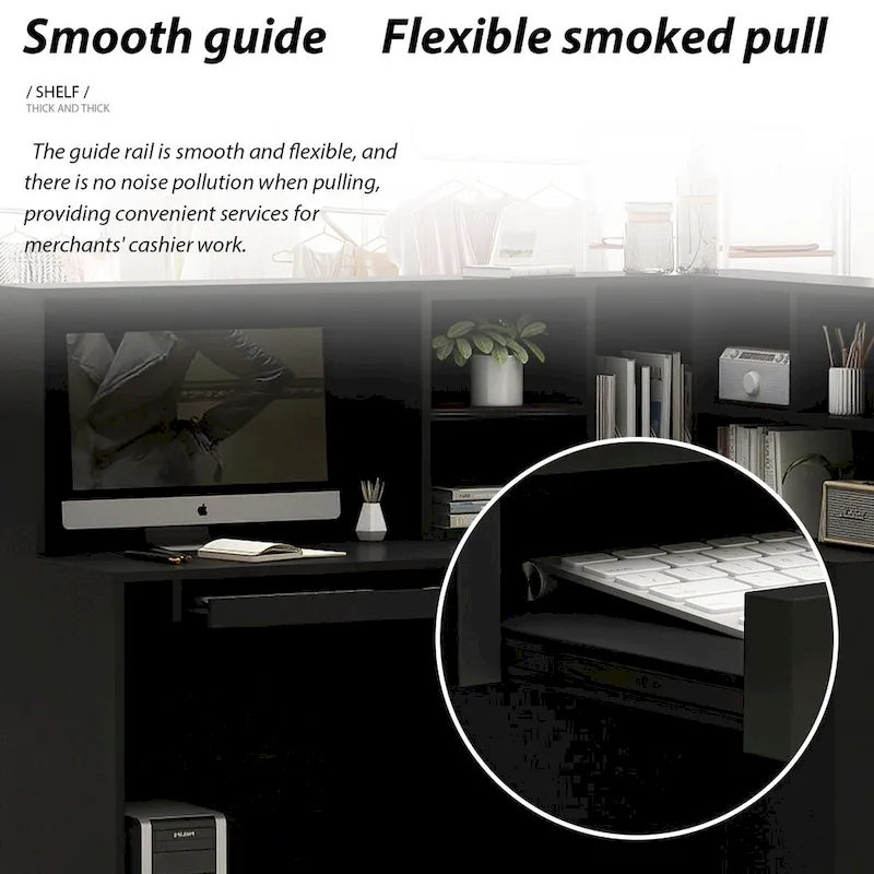 L-Shape Wood Reception Desk Office Computer Desk