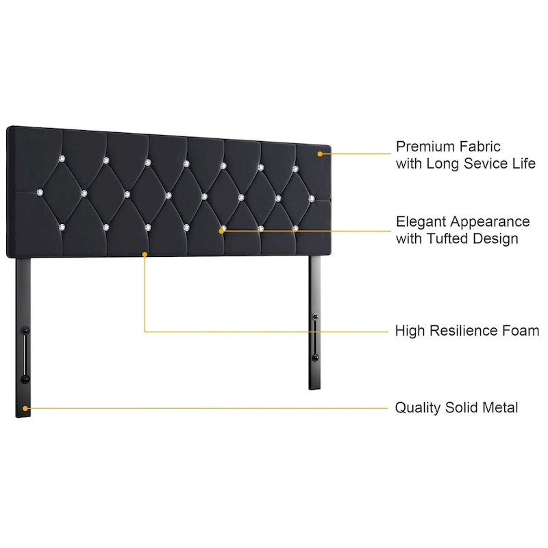 Upholstered Headboard, Diamond Tufted Adjustable Headboard from 39.8
