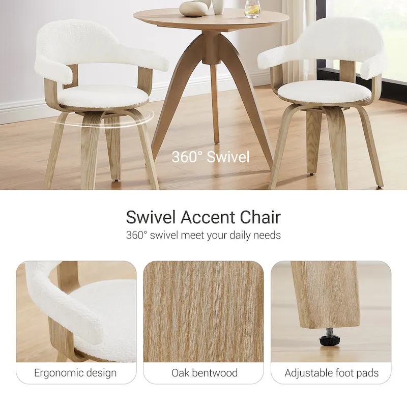 Art Leon Mid-century Modern Swivel Accent Chair