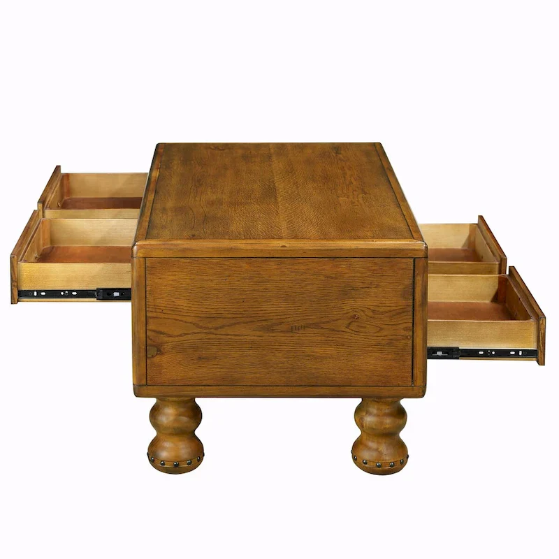 40 Solid Wood Rectangle Coffee Table with 4 Drawers