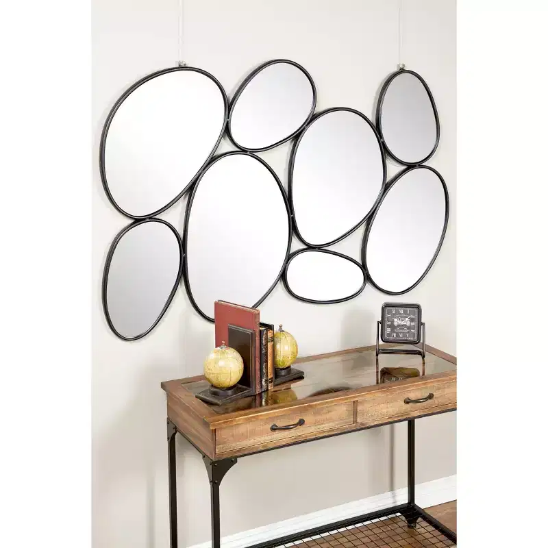 Metal Bubble Cluster Oval Wall Mirror Black - Olivia & May: Contemporary Iron Frame, 54x35.25", No Assembly Required