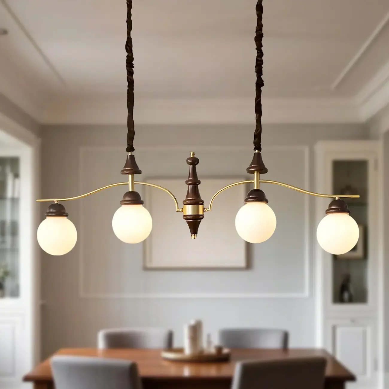 Kitchen Modern Brown Glass Globe Island Pendant Light