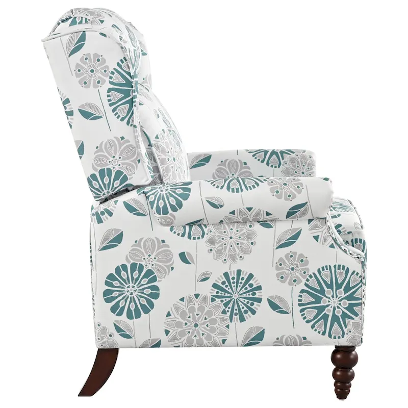 Upholstered Recliner with Wing Back