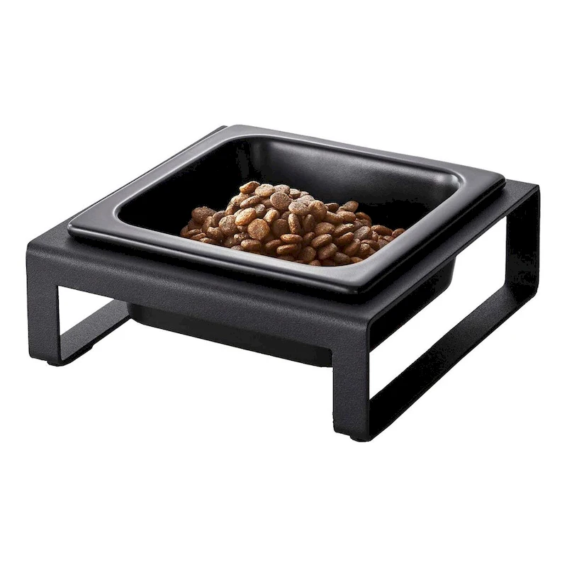 Single Pet Food Bowl - Two Styles, Steel and Ceramic, Short, 1.25 - L 6.1 x W 5.91 x H 2.36 inches