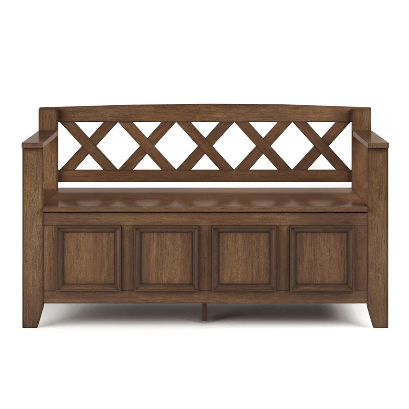48 Inch Solid Wood Entryway Storage Bench - Seats 2