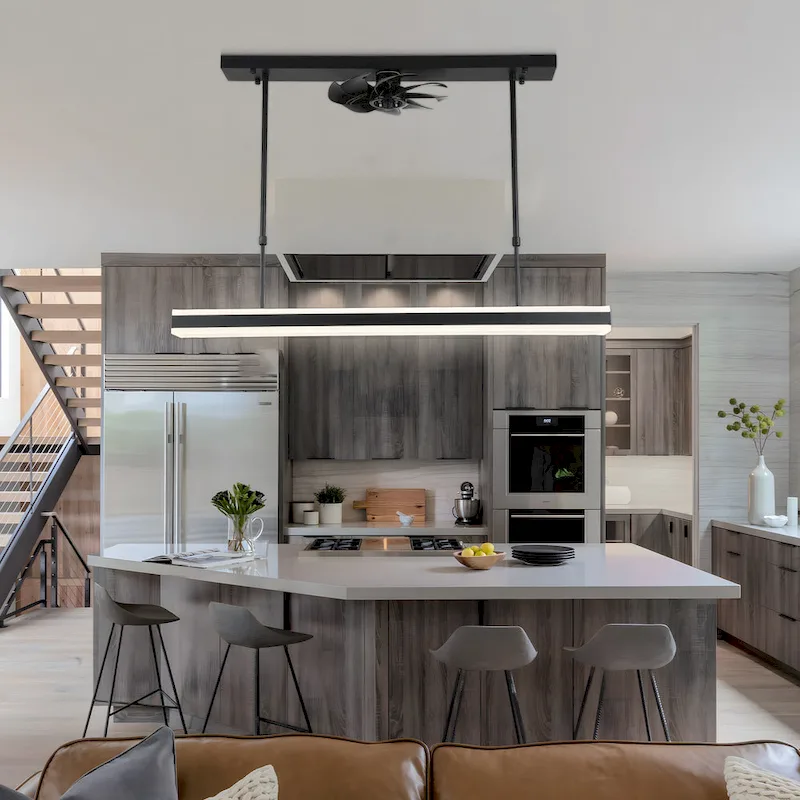 Bella Depot Modern Black Ceiling Fan with Dimmable Light, 6-Speed Reversible Fan with Remote and APP Control - N/A