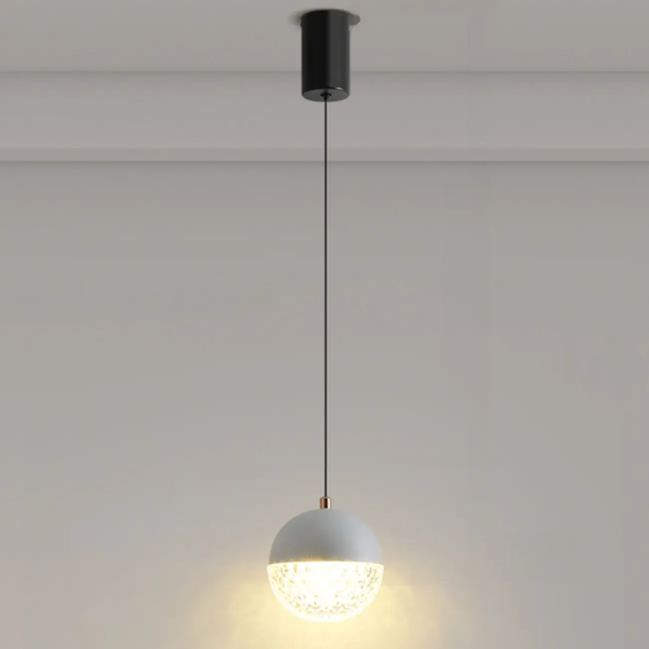 Modern Rose Gold Clear Globe Liftable Pendant Light