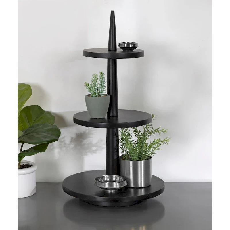 Kate and Laurel Praxis Wood Tiered Tray