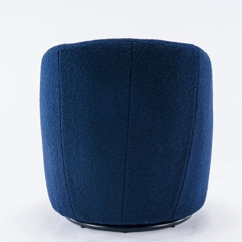 360° Swivel Barrel Accent Chair – Soft Teddy Fabric, Ergonomic Backrest