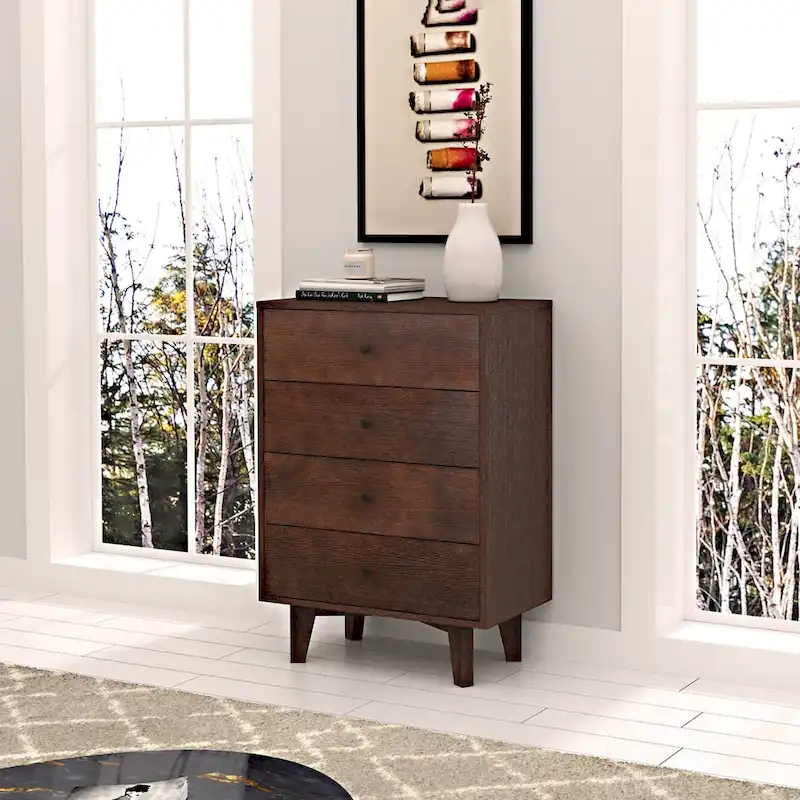 4 drawer dresser with retro round handle