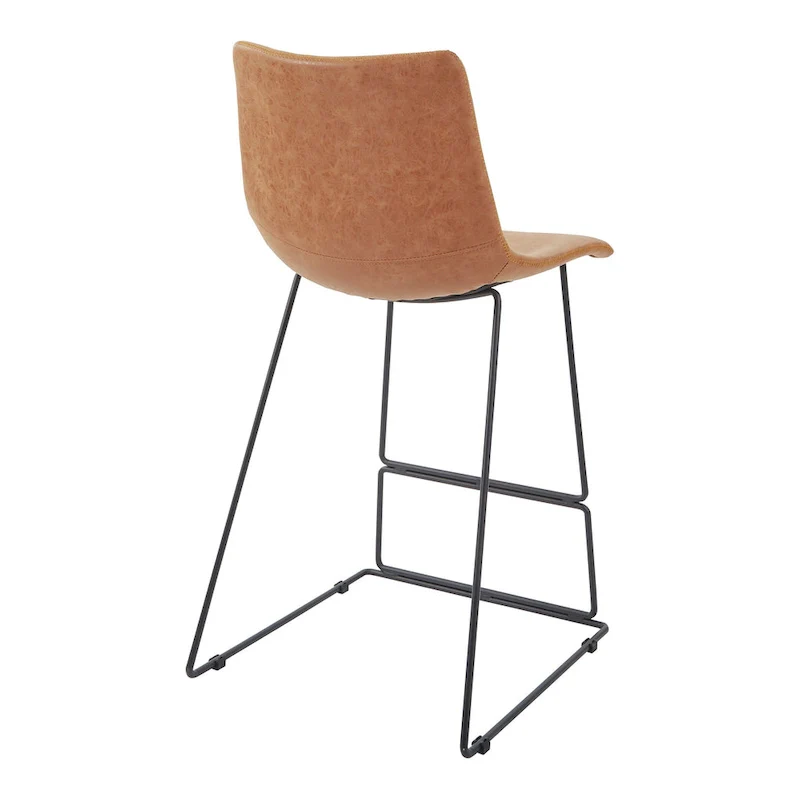 3-Piece 36  Round Top Counter Height Dining Table with 2 Faux Leather Stools