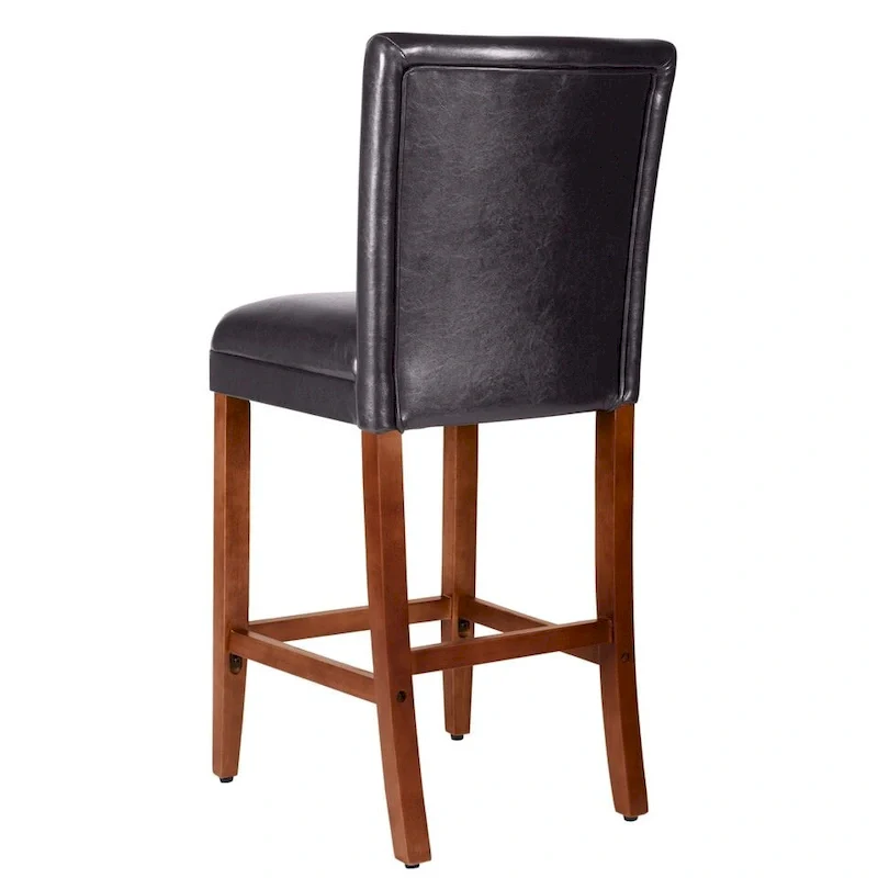 29-inch Luxury Brown Faux Leather Barstool
