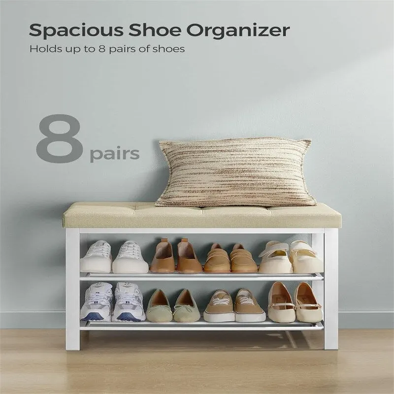 Entryway Bench with Cushion - 12.2 D x 31.9 W x 19.3 H