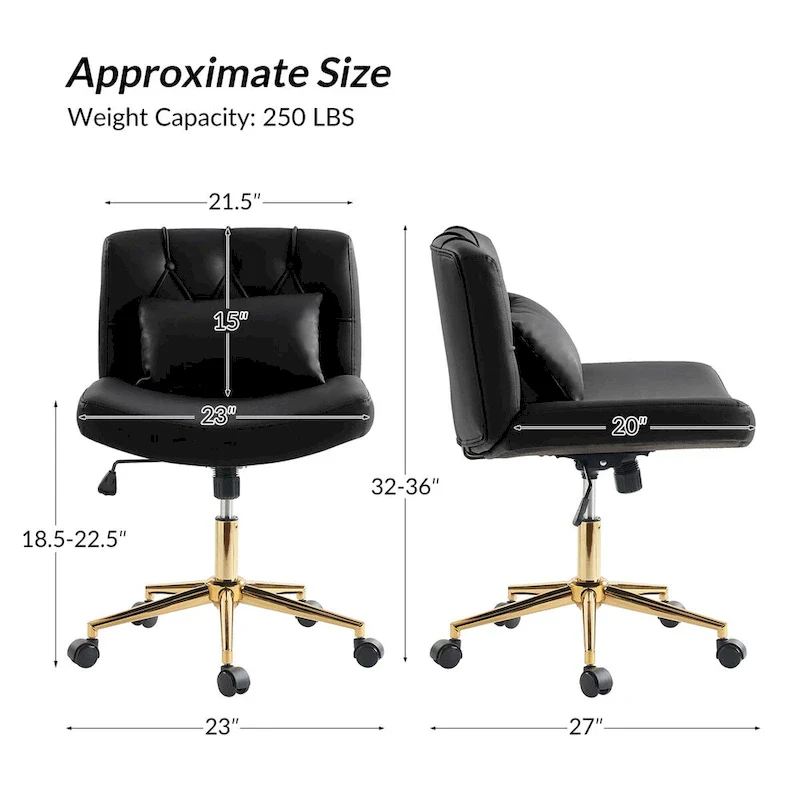 Charlie Modern Button-Tufted Swivel Tilting Office Chair with Pillow by HULALA HOME