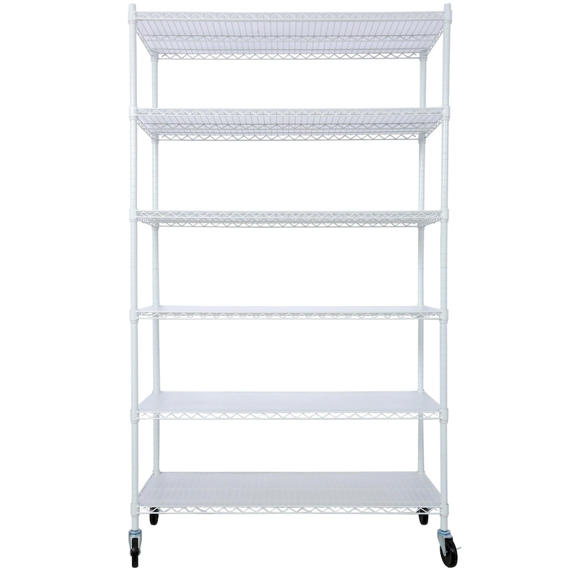 6-Tier Multifunctional Adjustable Shelf with Wheels, 6000LBS Capacity