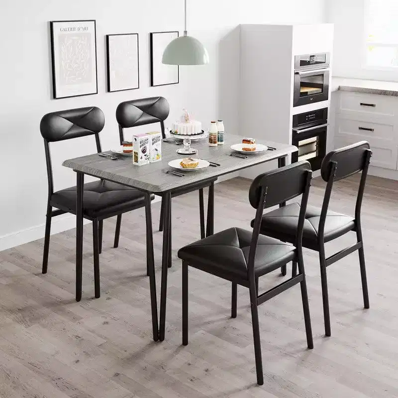 Kitchen Table Chairs Set of 4,Space Saving Modern Dinette Accent Furniture with 4 Upholstered Chairs