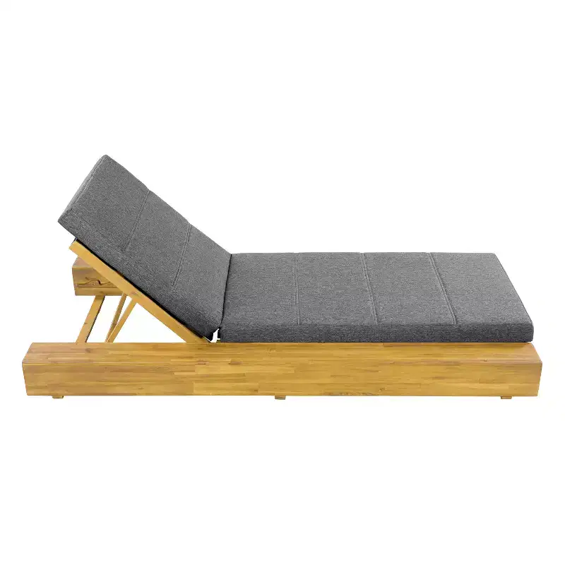 Christopher Knight Home Thomas Patio Acacia Chaise Lounges with Cushion and Adjustable Backrest