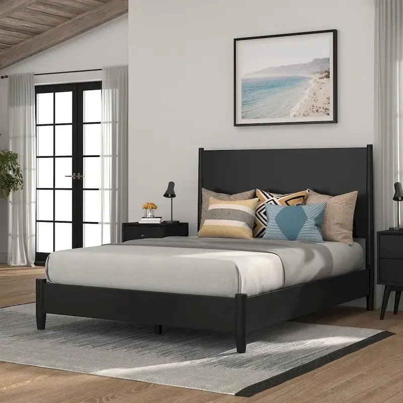 Platform Bed, Black
