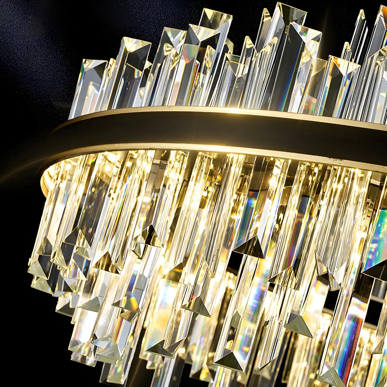 Modish Modern Black Crystal Island Pendant Light