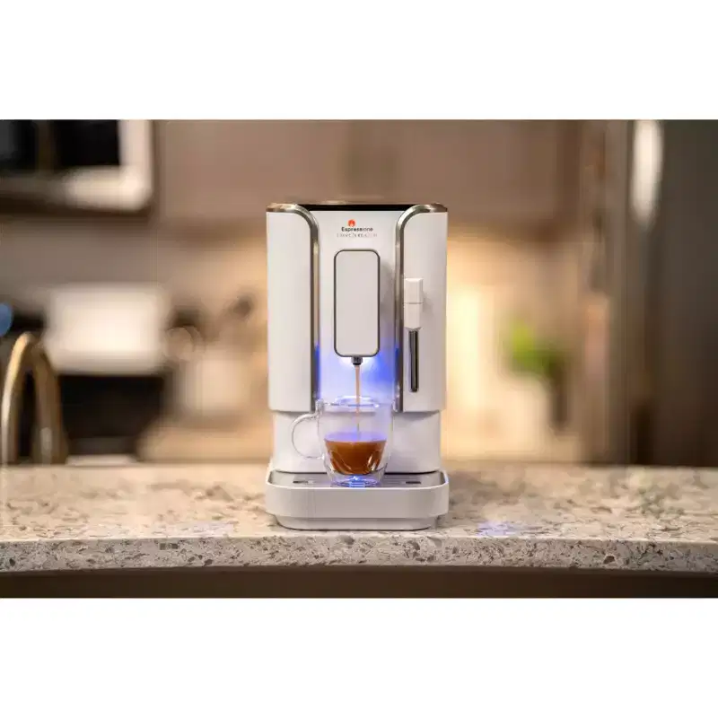 Concierge Elite Espresso Machine Diamond White: Espressione Coffee Maker, Automatic, Programmable, 1350W, 1.2L Capacity