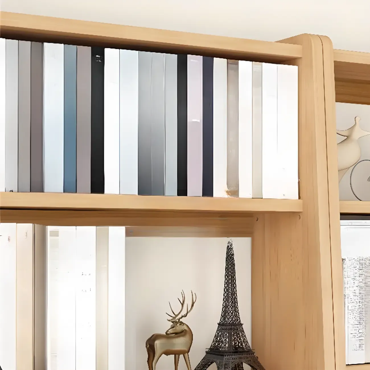 Walnut Wooden Ladder Shelf Unit 7-Tier