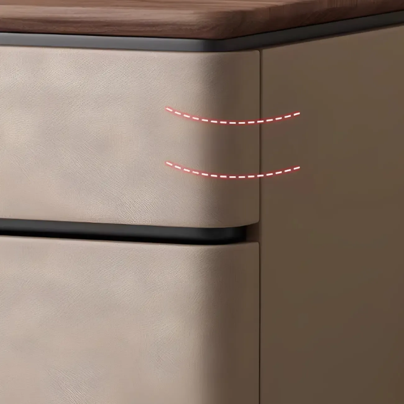 Elegant Modern Wood Three-Drawer Nightstand